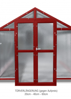 Vario Stahl Gewächshaus Landhaus 6 Nörpelglas 4mm BxL:303x601cm 18m² Rot